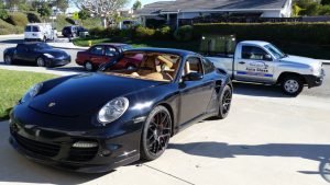 Porsche having windshield replaced