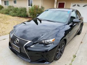 lexus with new windshield angled