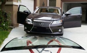 Lexus having windshield replaced
