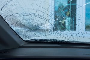Spider Crack on Car Windshield